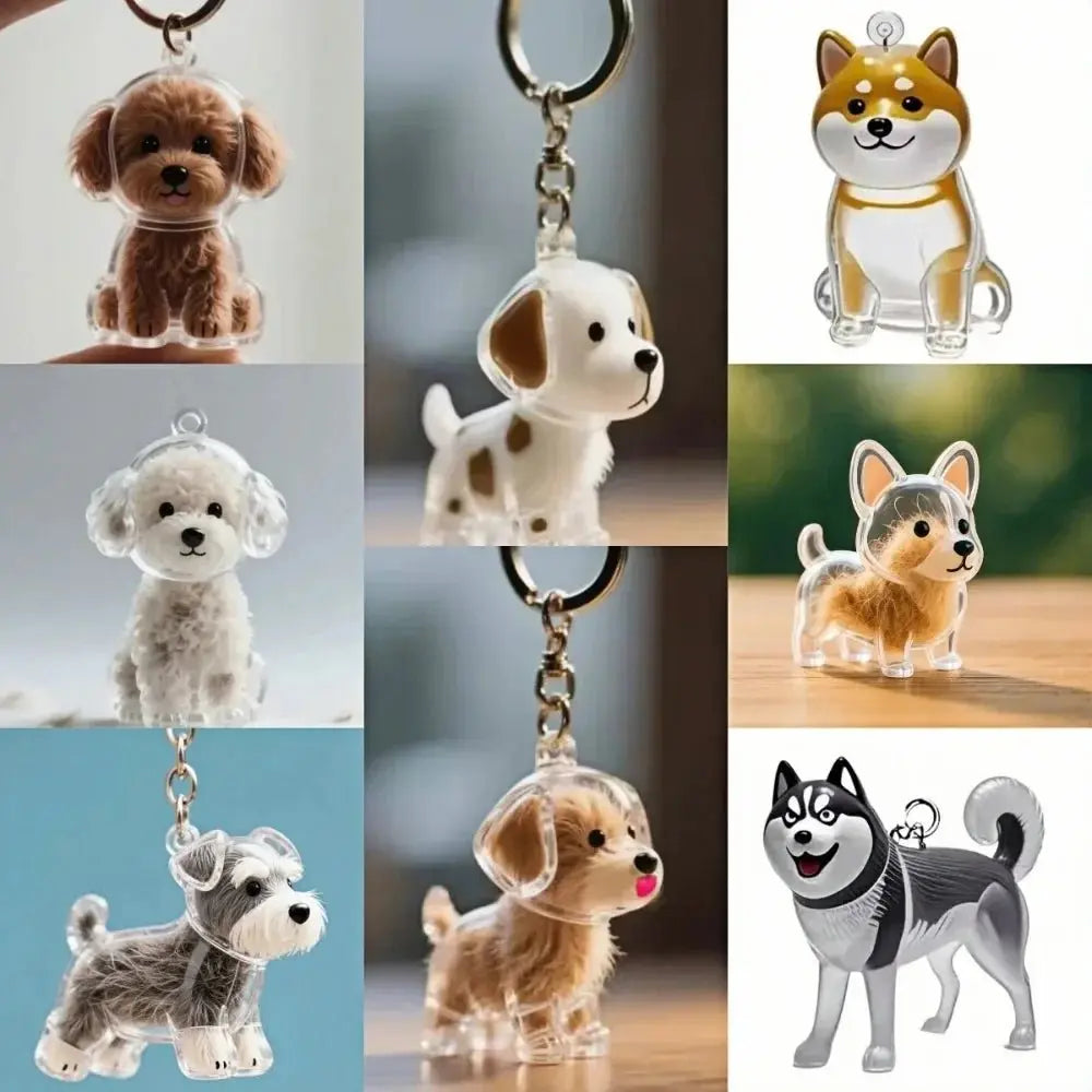 Dogs Hair Storage Pendant Cute Keychain Bag Pendant Couple Car Key Chains Jewelry Souvenir Collection Gift Decor Dog Accessories - HONORABLE VETERANS SOLUTIONS