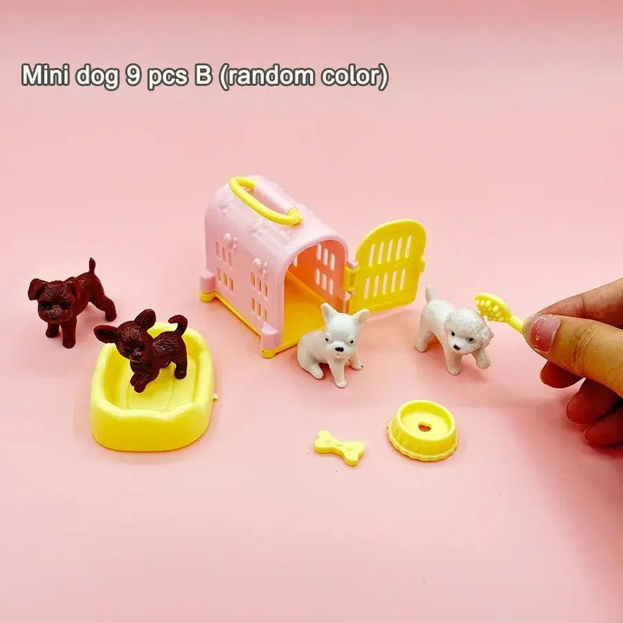 Dollhouse Item Kawaii Mini Dog Doll Accessories Puppy Cat Set Plastic Mini Items for Funny Educational Dollhouse - HONORABLE VETERANS SOLUTIONS
