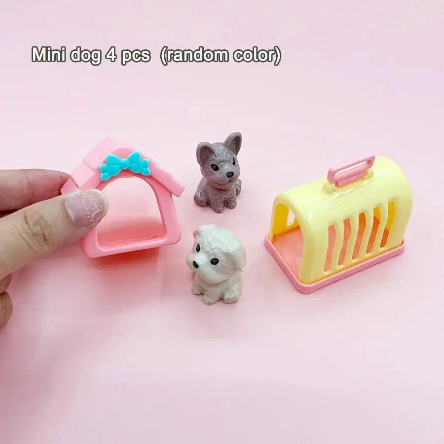 Dollhouse Item Kawaii Mini Dog Doll Accessories Puppy Cat Set Plastic Mini Items for Funny Educational Dollhouse - HONORABLE VETERANS SOLUTIONS