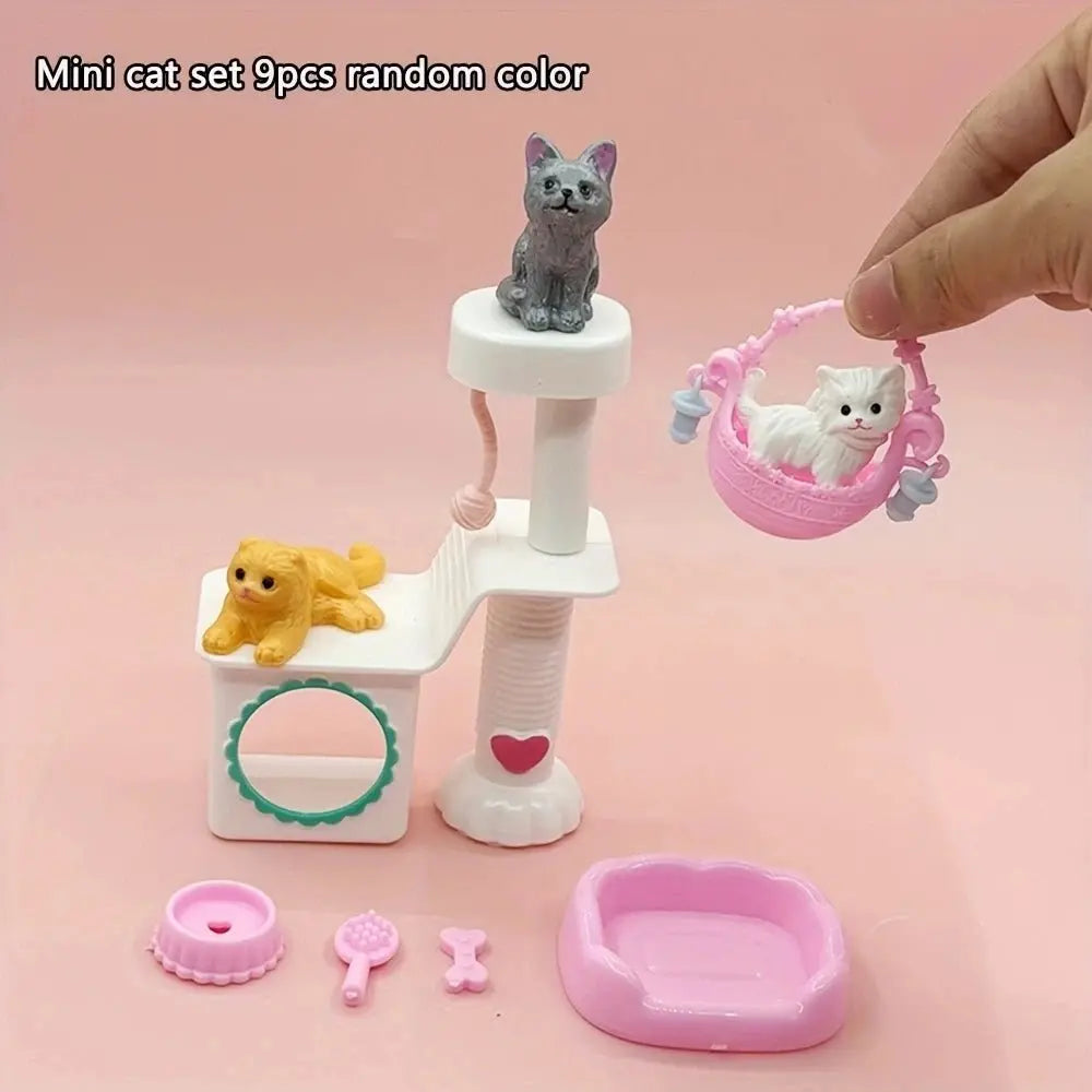 Dollhouse Item Kawaii Mini Dog Doll Accessories Puppy Cat Set Plastic Mini Items for Funny Educational Dollhouse - HONORABLE VETERANS SOLUTIONS
