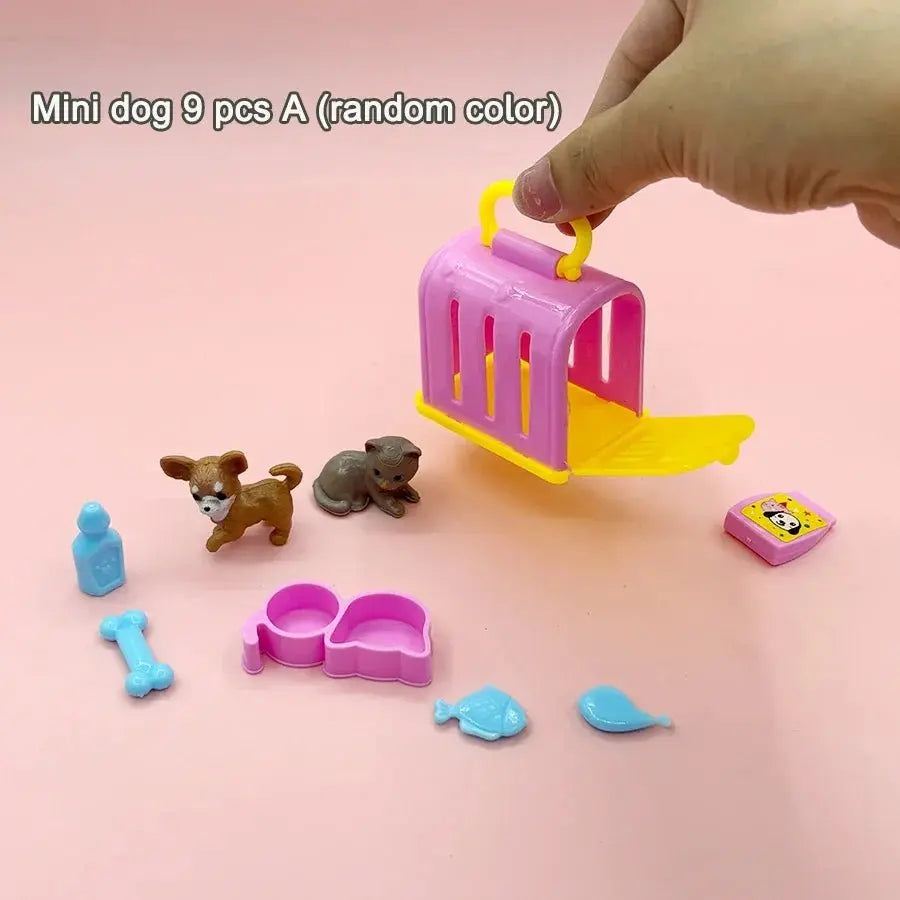 Dollhouse Item Kawaii Mini Dog Doll Accessories Puppy Cat Set Plastic Mini Items for Funny Educational Dollhouse - HONORABLE VETERANS SOLUTIONS