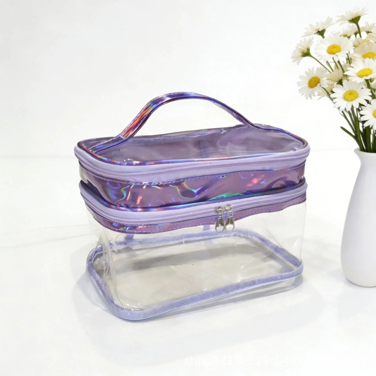 Double Layer Transparent Cosmetic Bag Large Capacity Dry and Wet Separate Waterproof Toiletry Bag Portable Travel Cosmetic Storage Bag - HONORABLE VETERANS SOLUTIONS
