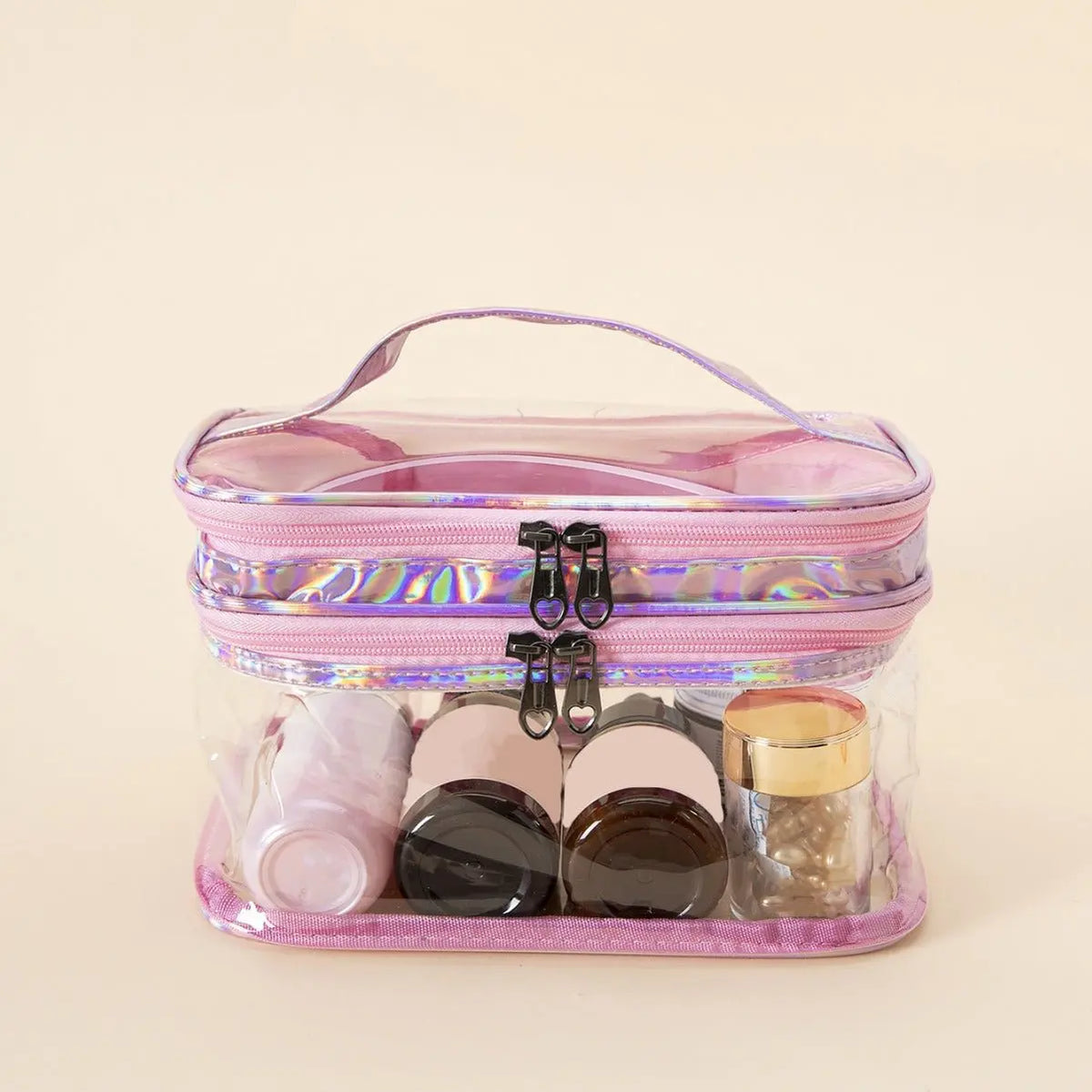 Double Layer Transparent Cosmetic Bag Large Capacity Dry and Wet Separate Waterproof Toiletry Bag Portable Travel Cosmetic Storage Bag - HONORABLE VETERANS SOLUTIONS
