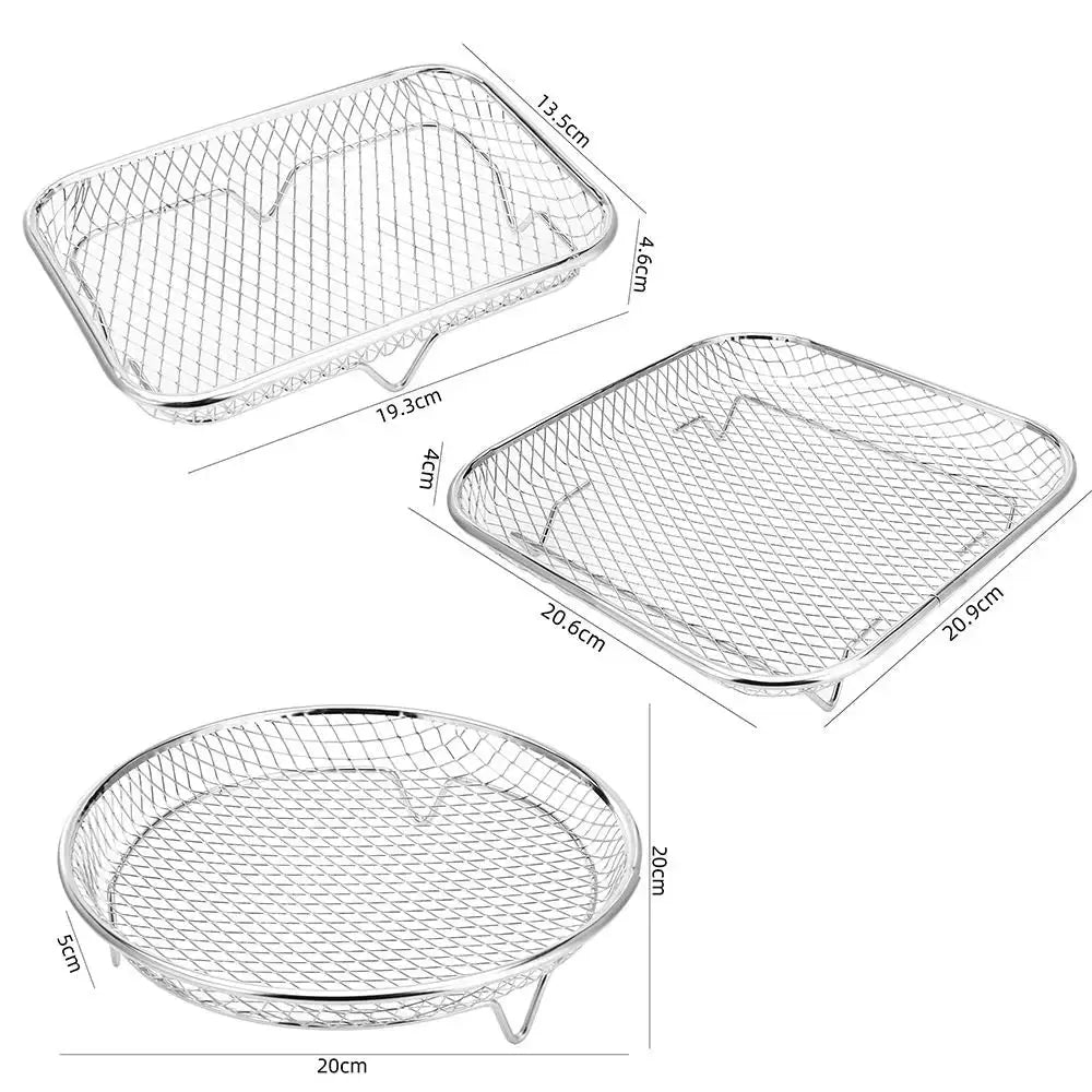 Durable Stackable Air Fryer Rack Non-Stick Stainless Steel Airfryer Tray Grill Basket Kitchen Gadgets - HONORABLE VETERANS SOLUTIONS