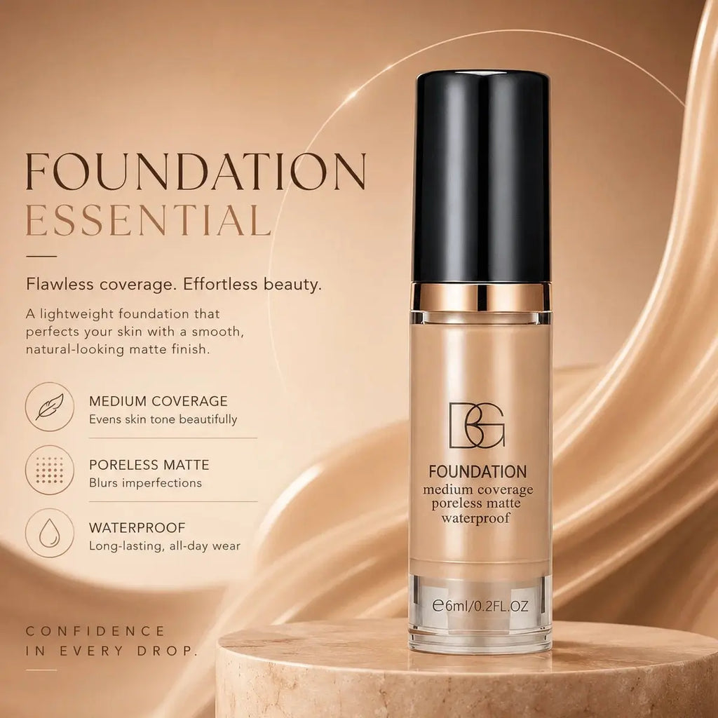 Facial Makeup Set:1pc Matte Loose Powder+1pc Waterproof Fundation,High-Coverage,Long-Lasting,Oil Control,Creat Natural Looks. - HONORABLE VETERANS SOLUTIONS