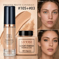 Facial Makeup Set:1pc Matte Loose Powder+1pc Waterproof Fundation,High-Coverage,Long-Lasting,Oil Control,Creat Natural Looks. - HONORABLE VETERANS SOLUTIONS