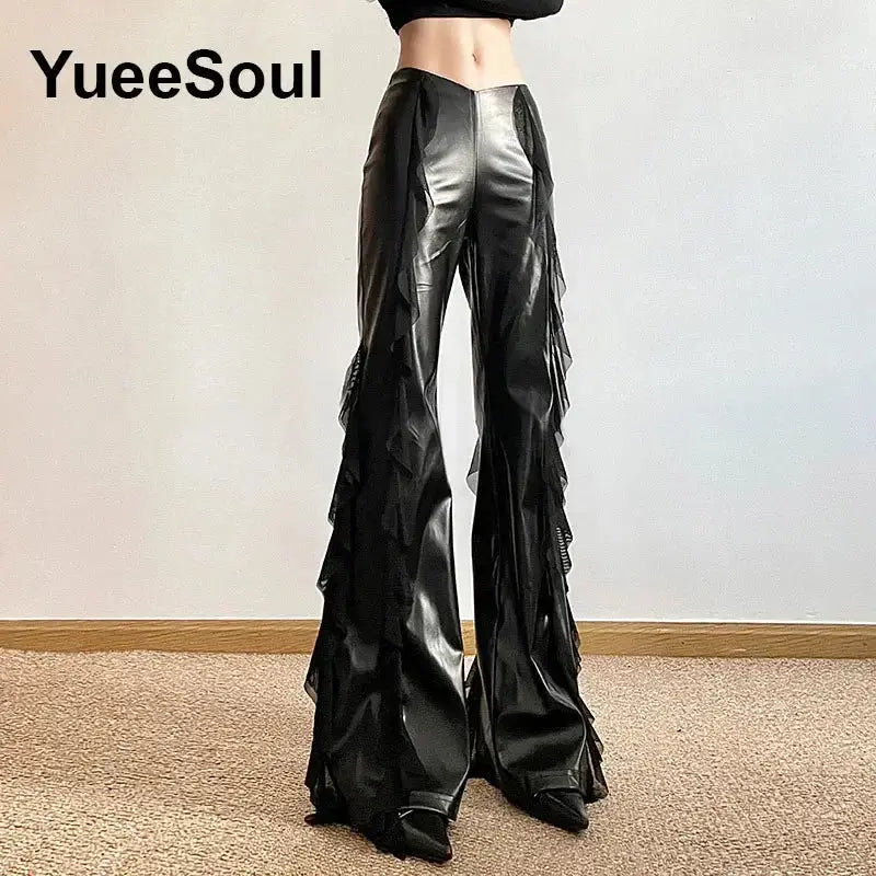 Gothic Women Pants Black Lace Sexy Cargo Pants 2026 New Y2K Aesthetic Harajuku Hip Hop Punk Grunge Long Trousers Streetwear - HONORABLE VETERANS SOLUTIONS