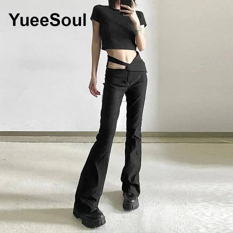 Gothic Women Pants Black Lace Sexy Cargo Pants 2026 New Y2K Aesthetic Harajuku Hip Hop Punk Grunge Long Trousers Streetwear - HONORABLE VETERANS SOLUTIONS