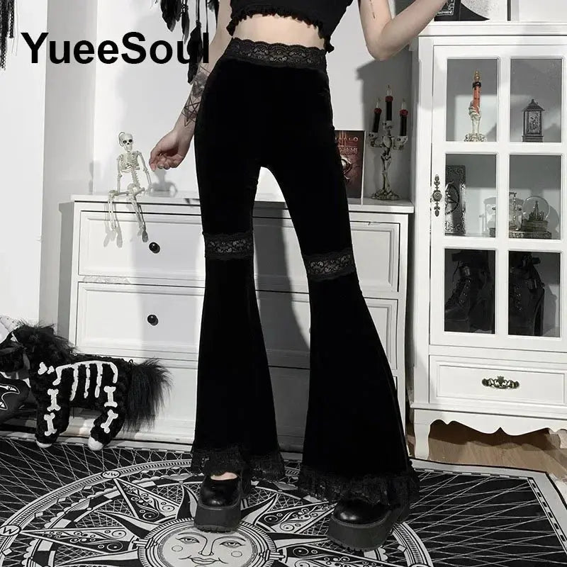 Gothic Women Pants Black Lace Sexy Cargo Pants 2026 New Y2K Aesthetic Harajuku Hip Hop Punk Grunge Long Trousers Streetwear - HONORABLE VETERANS SOLUTIONS