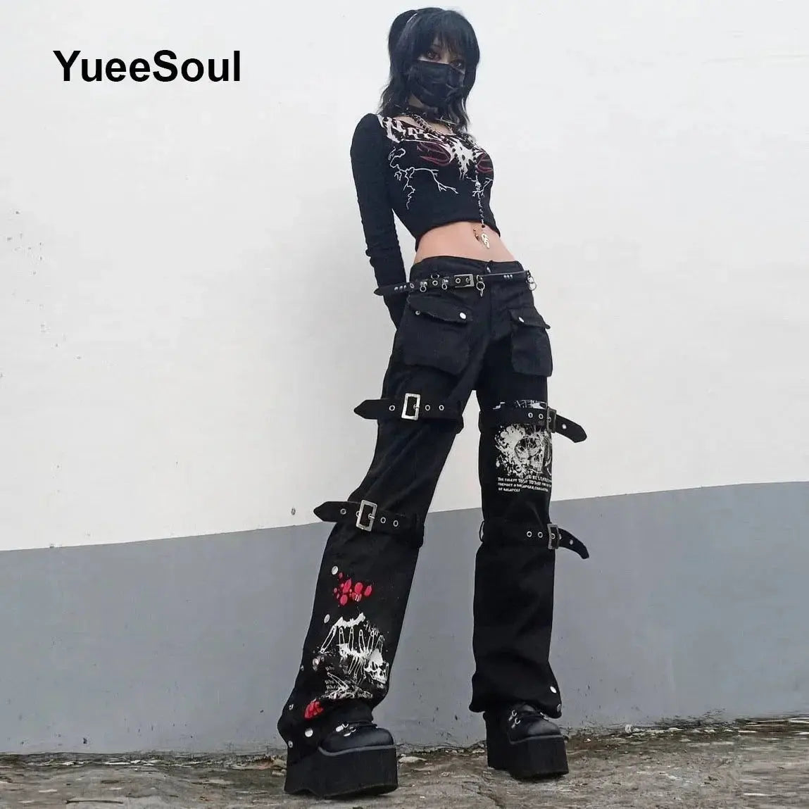 Gothic Women Pants Black Lace Sexy Cargo Pants 2026 New Y2K Aesthetic Harajuku Hip Hop Punk Grunge Long Trousers Streetwear - HONORABLE VETERANS SOLUTIONS