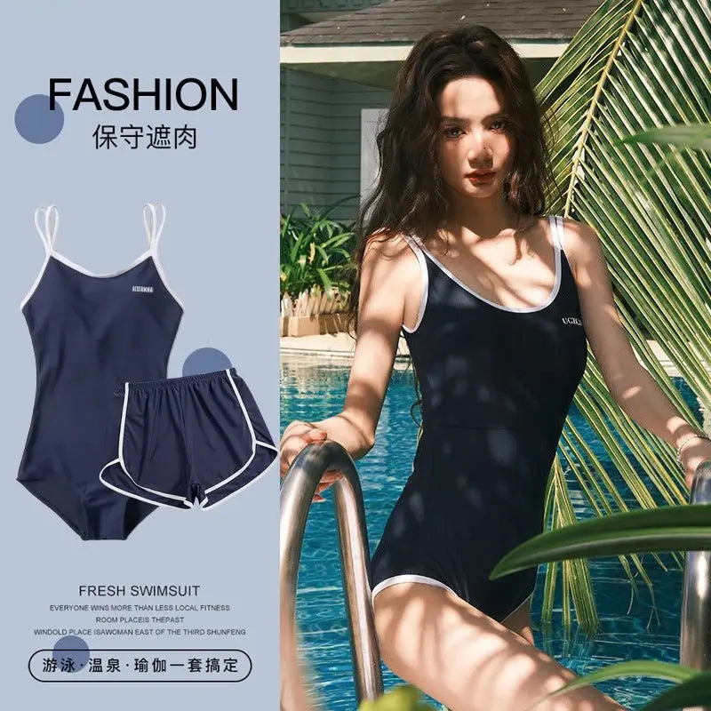 Japanese Style Student Racing Swimsuit Girls One-Piece Triangle Swimming Pool Special High-End 2025 New Hot Spring Bathing - HONORABLE VETERANS SOLUTIONS