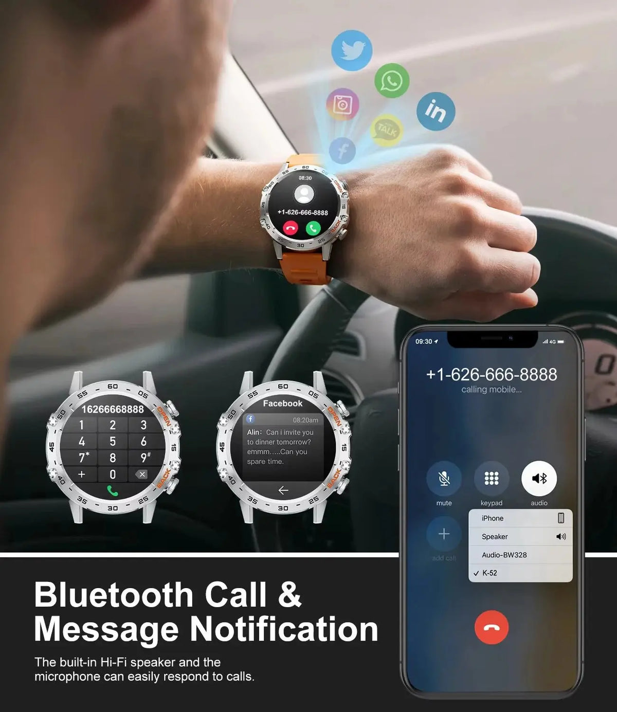 LIGE 1.39 Inch HD Bluetooth Call Smart Watch Men Fitness Tracker Blood Oxygen Health Monitor 400mAh Smartwatch 100+ Sport Modes - HONORABLE VETERANS SOLUTIONS