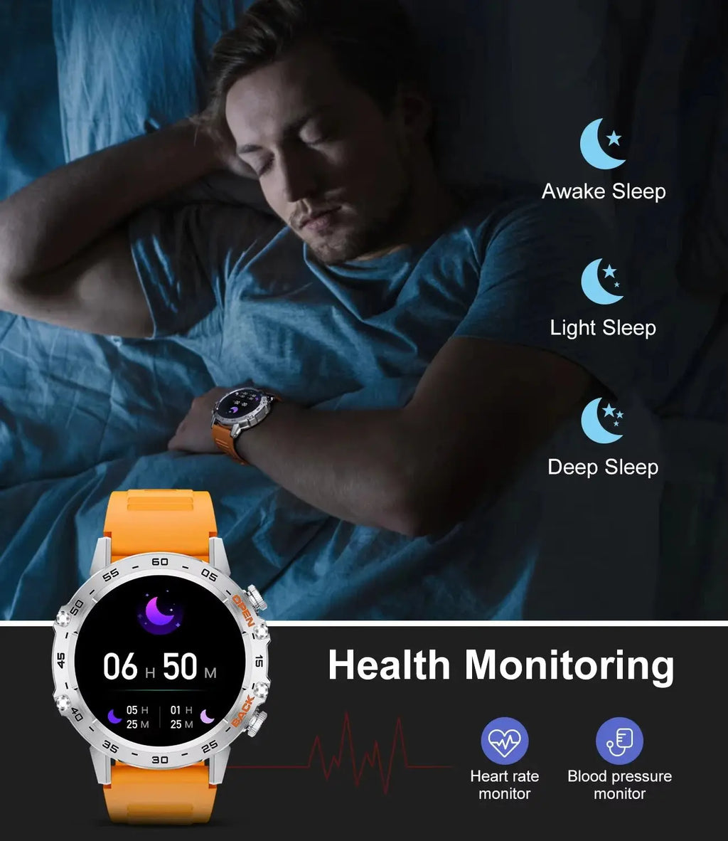LIGE 1.39 Inch HD Bluetooth Call Smart Watch Men Fitness Tracker Blood Oxygen Health Monitor 400mAh Smartwatch 100+ Sport Modes - HONORABLE VETERANS SOLUTIONS