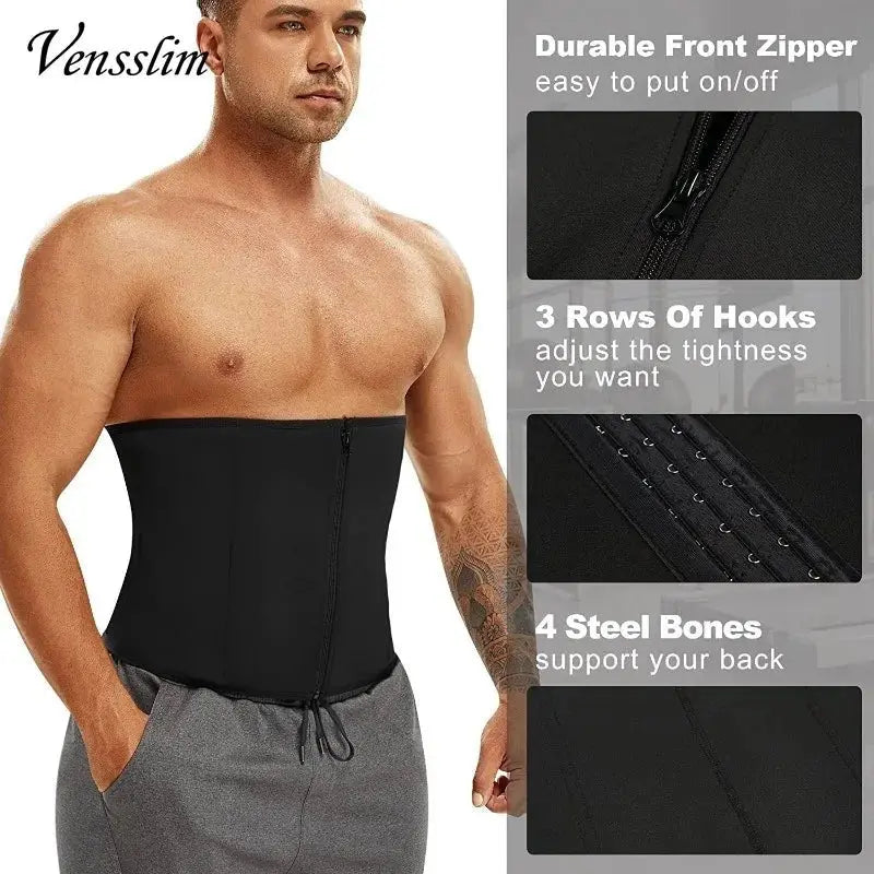 Men Waist Trainer Corsets Tummy Control Shapewear Sport Workout Girdle Slimming Body Shaper Sauna Sweat Belt - HONORABLE VETERANS SOLUTIONS