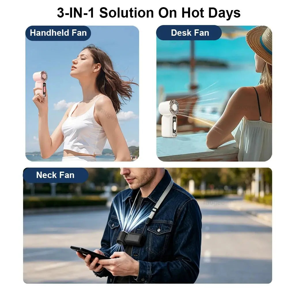 Mini Portable Handheld Fan Personal Pocket-Sized Digital Display Hand Fan USB Rechargeable Outdoor Small Pocket Hand Fan - HONORABLE VETERANS SOLUTIONS