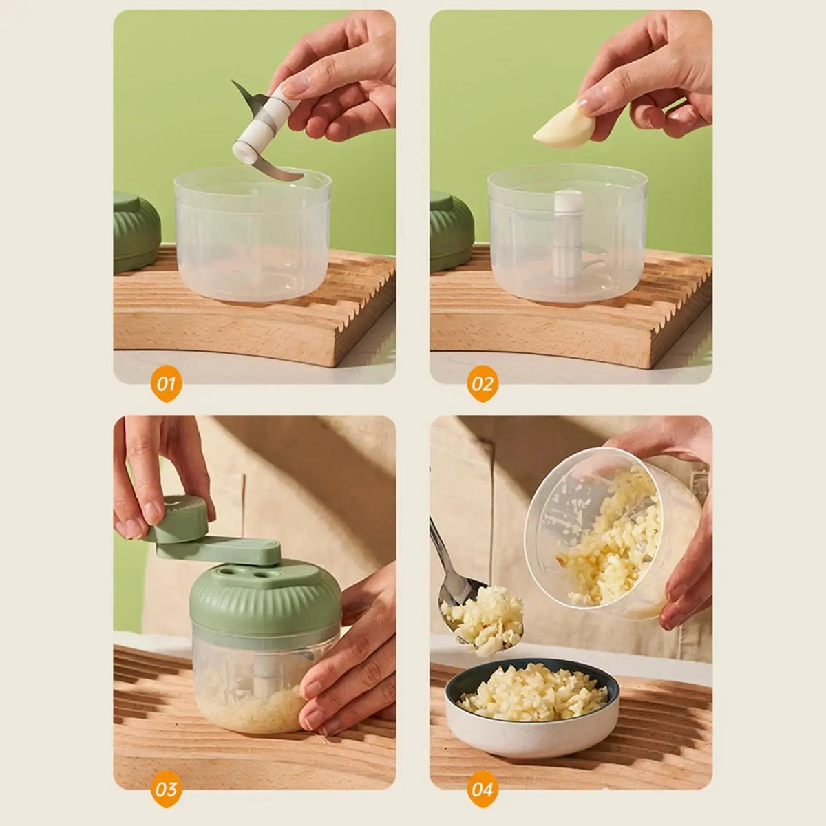 Multifunctional Vegetable Chopper Small Food Processor Manual Hand-Cranked Food Chopper Mincer Tool Garlic Kitchen Gadgets - HONORABLE VETERANS SOLUTIONS