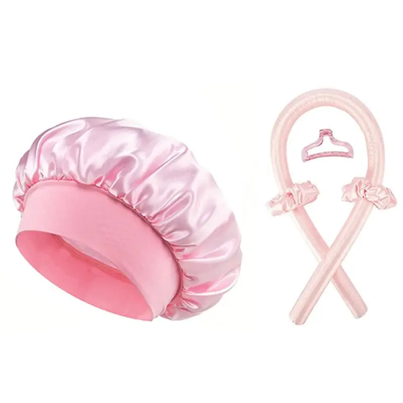 No Heat Hair Curler And Satin Sleeping Cap Set Heatless Hair Curling Headband Hair Claw Clip Hair Rings Soft Sleeping Hat Salon - HONORABLE VETERANS SOLUTIONS