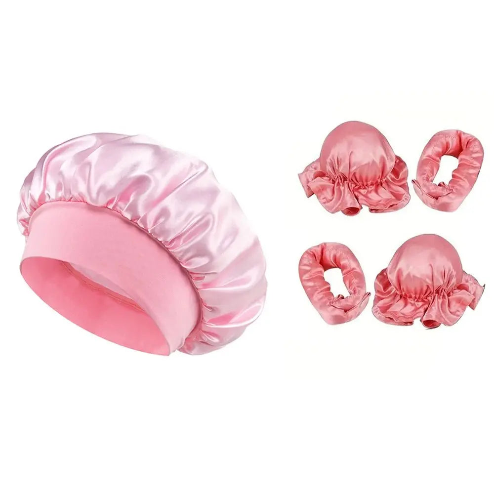No Heat Hair Curler And Satin Sleeping Cap Set Heatless Hair Curling Headband Hair Claw Clip Hair Rings Soft Sleeping Hat Salon - HONORABLE VETERANS SOLUTIONS