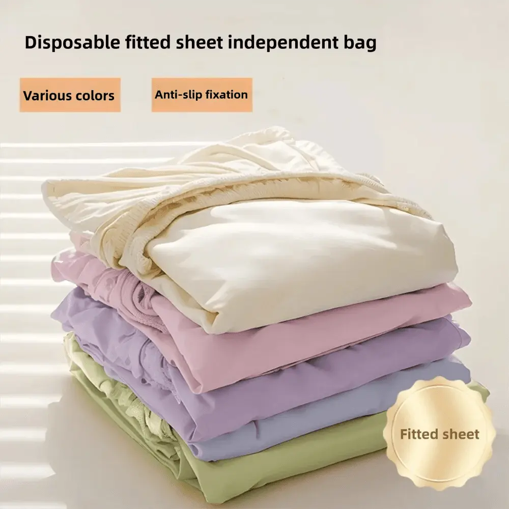 Non-woven Disposable Fitted Sheet with Elastic Bands Single Bed Mattress Covers Non Slip Disposable Sheet Bed Cover Travel - HONORABLE VETERANS SOLUTIONS