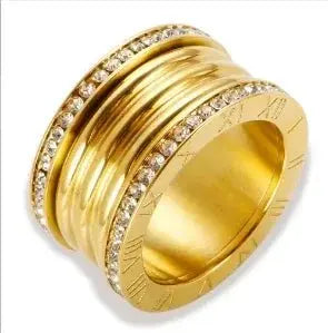 Personality Round Beads Ring Band Small Clear Crystal Zircon Waterproof Stainless Steel Rings Simple Granular Fine Jewelry - HONORABLE VETERANS SOLUTIONS