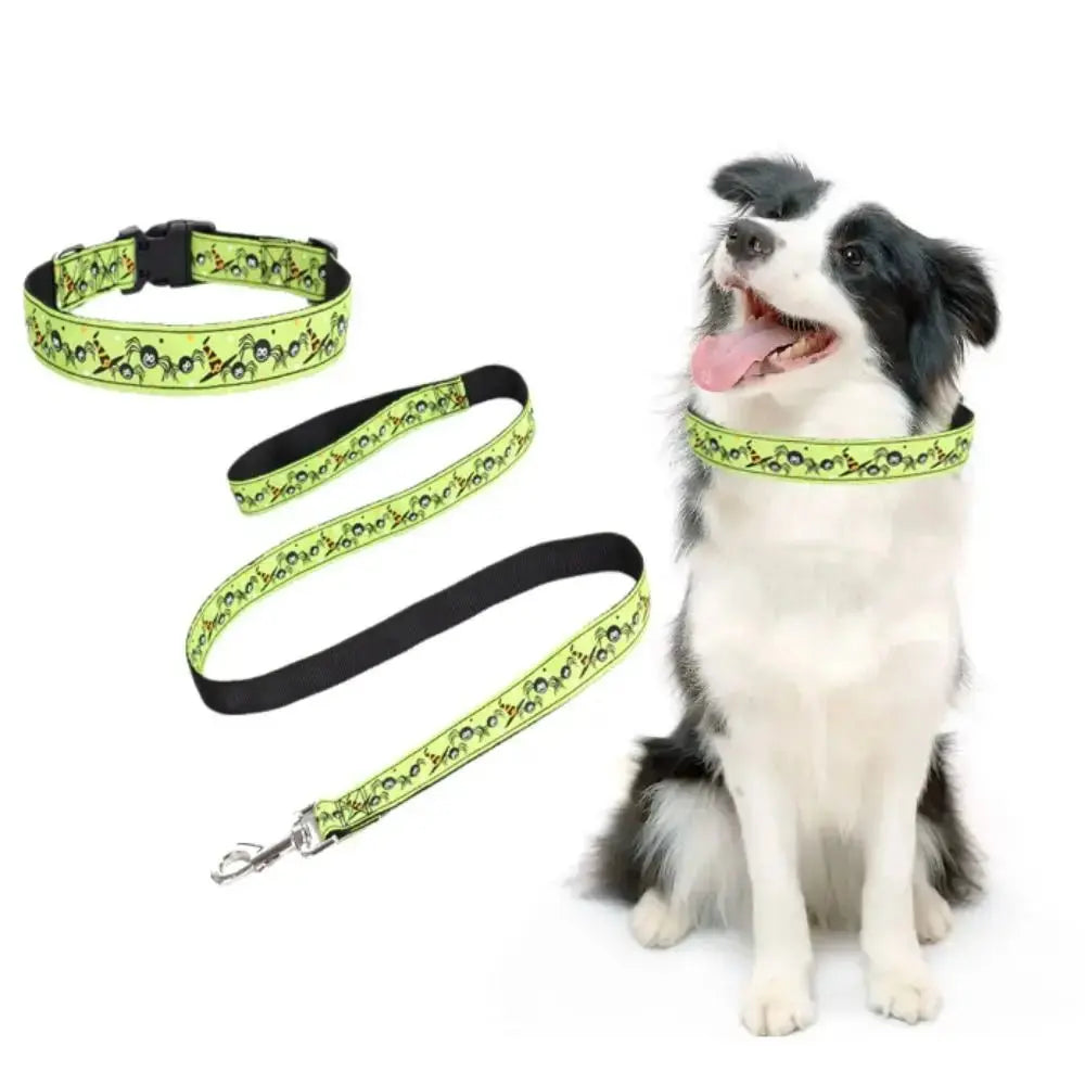 Pet Accessories Decorative Halloween Dog Collar Adjustable Quick Release Dogs Leash Nylon Dog Traction Rope for Dogs Cats - HONORABLE VETERANS SOLUTIONS