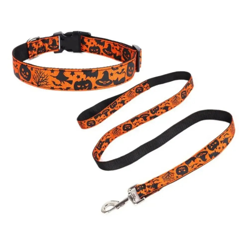 Pet Accessories Decorative Halloween Dog Collar Adjustable Quick Release Dogs Leash Nylon Dog Traction Rope for Dogs Cats - HONORABLE VETERANS SOLUTIONS
