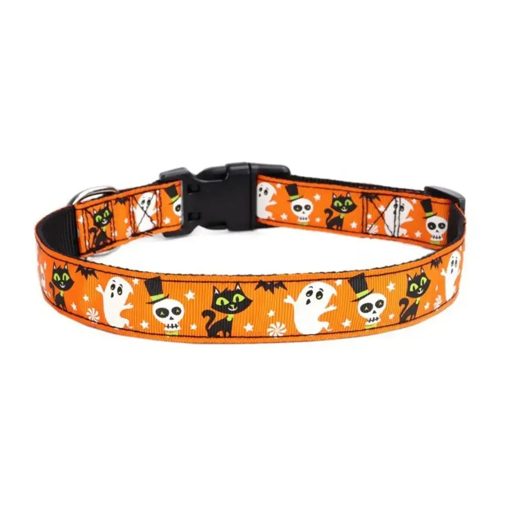 Pet Accessories Decorative Halloween Dog Collar Adjustable Quick Release Dogs Leash Nylon Dog Traction Rope for Dogs Cats - HONORABLE VETERANS SOLUTIONS