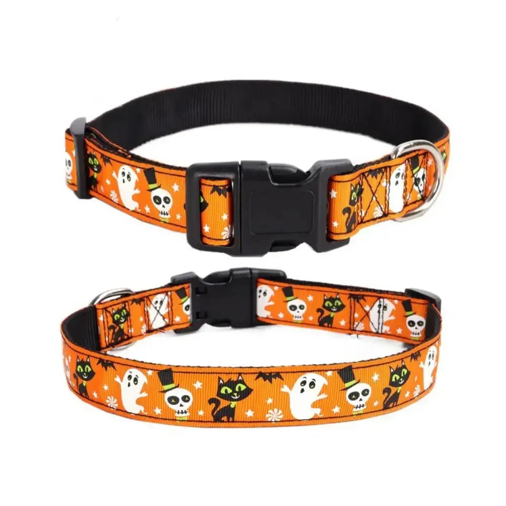 Pet Accessories Decorative Halloween Dog Collar Adjustable Quick Release Dogs Leash Nylon Dog Traction Rope for Dogs Cats - HONORABLE VETERANS SOLUTIONS