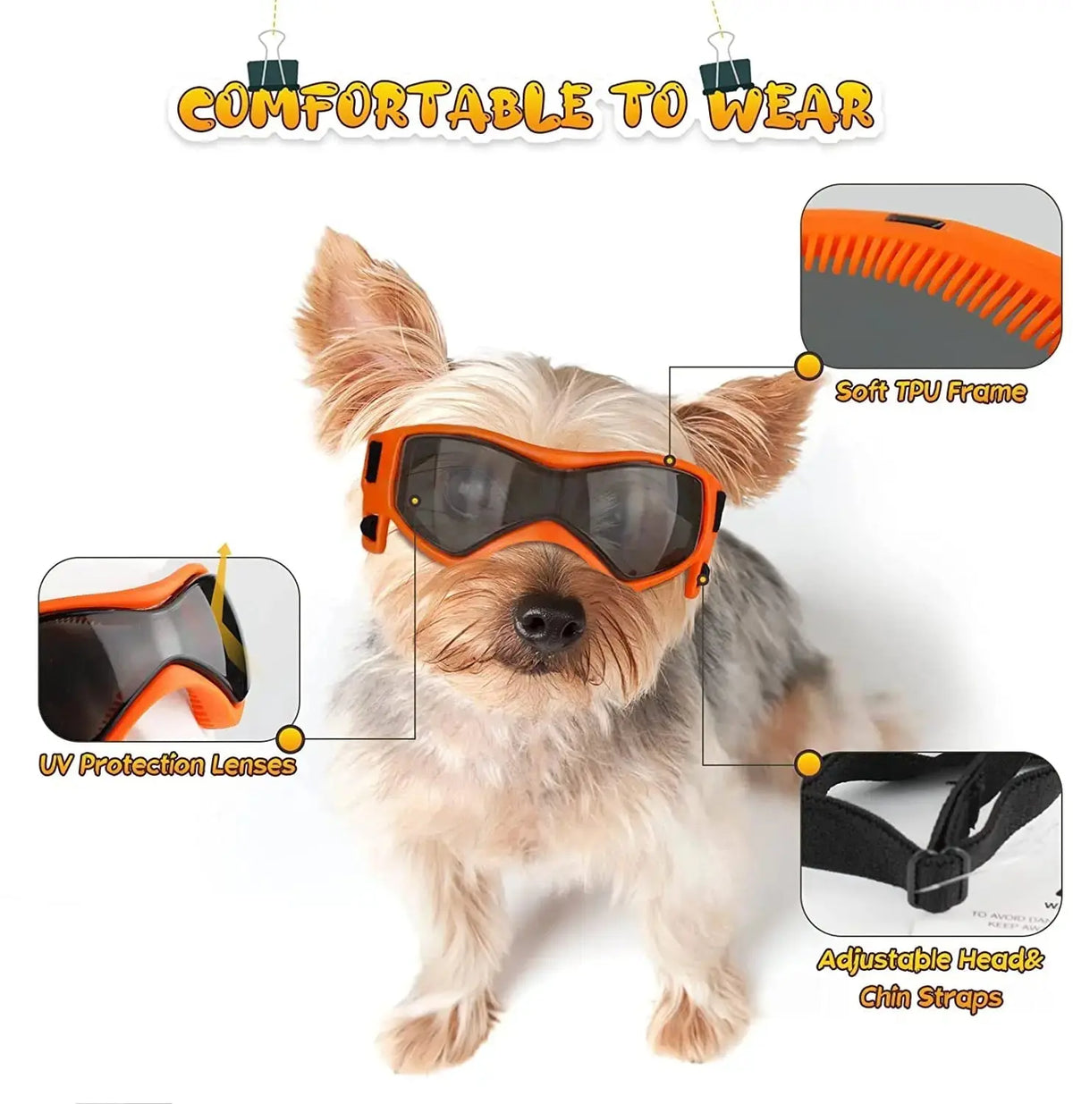 Pet Accessories Dog Outdoor UV Protection Sunglasses Cat Dog Goggles for Small Medium Breed Puppy Glasses Adjustable Straps - HONORABLE VETERANS SOLUTIONS