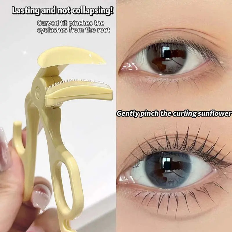 Portable Wide-Angle Eyelash Clip Lasting Eyelash Curler with Frameless Toothed Comb Professional Curling Tool Eye Makeup Tool - HONORABLE VETERANS SOLUTIONS