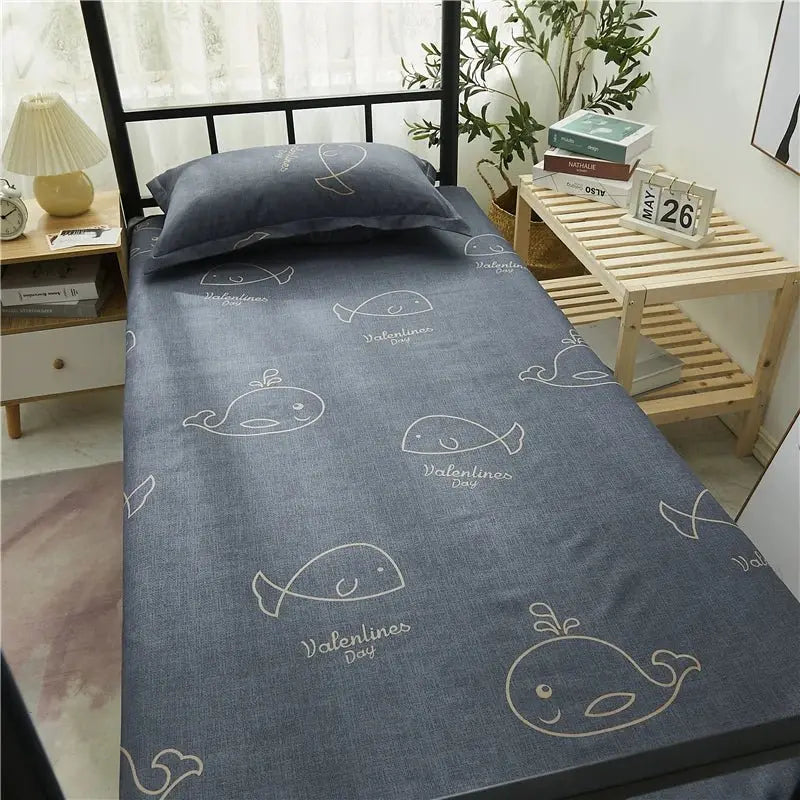 Printed Bed Sheet 1pc For Single Bed 120*210cm Home Textile Modern 100% Polyester Flat Sheet Bunk Bed Linens Single Bedspread - HONORABLE VETERANS SOLUTIONS