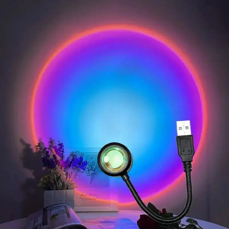 RGB Sunset Lamp Projection Led Night Light Sunset Projection Lamp For Photography Selfie Party Home Living Room Bedroom Decor - HONORABLE VETERANS SOLUTIONS