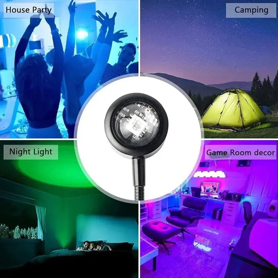 RGB Sunset Lamp Projection Led Night Light Sunset Projection Lamp For Photography Selfie Party Home Living Room Bedroom Decor - HONORABLE VETERANS SOLUTIONS