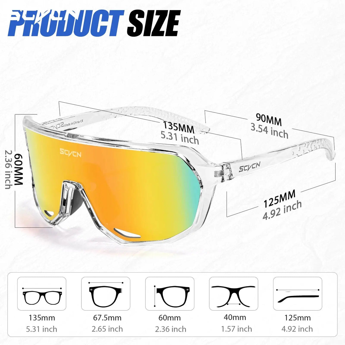 SCVCN Cycling Glasses Outdoor Sports Bicycle Sunglasses UV400 Running Eyewear Men MTB Cycling Sunglasses Road Bike Glasses - HONORABLE VETERANS SOLUTIONS