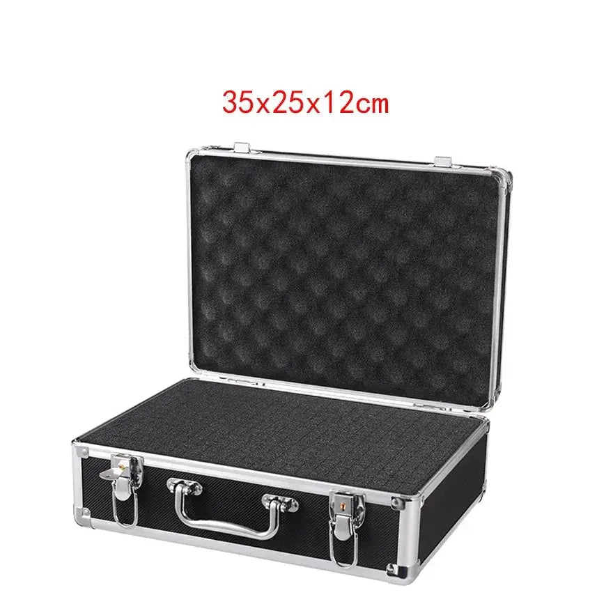 Shockproof Aluminum Tool Organizer Case, Portable Protective Box with Foam Sponge for DIY and Industrial Use - HONORABLE VETERANS SOLUTIONS