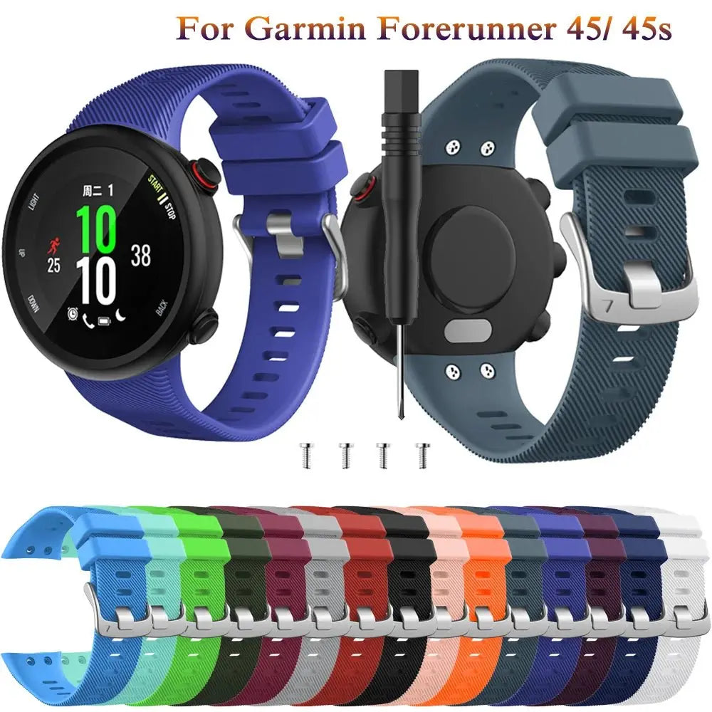 Silicone For Garmin Forerunner 45S Replacement bracelet watchband for Garmin Forerunner 45 smart watch For Garmin Swim 2 Correa - HONORABLE VETERANS SOLUTIONS