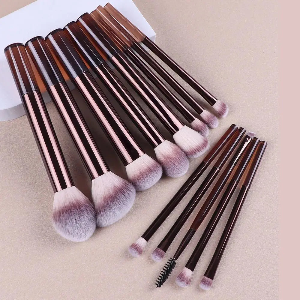 Soft Bristle Kabuki Blending Makeup Brush Set 13Pcs Foundation Eyeshadow Blush Cosmetic Tool Professional Salon Daily Facial Makeup Supply - HONORABLE VETERANS SOLUTIONS
