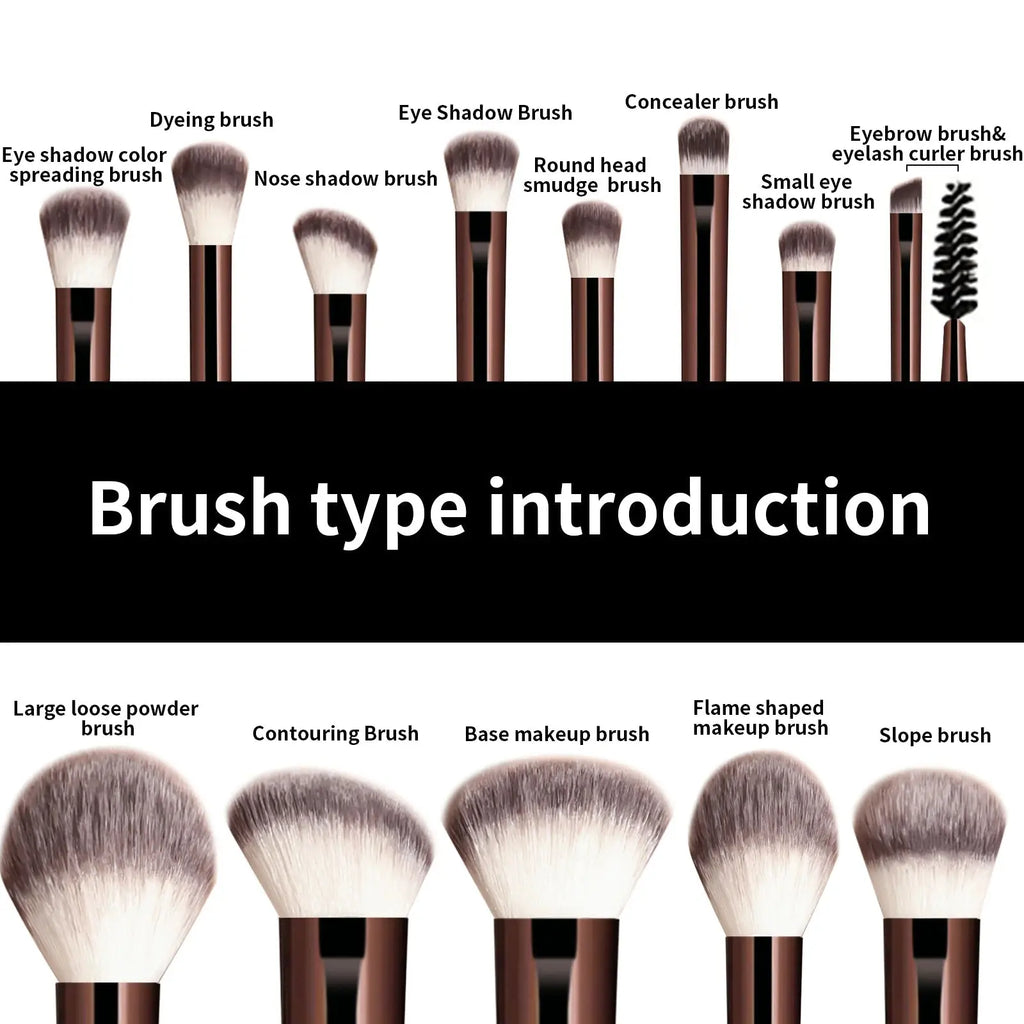 Soft Bristle Kabuki Blending Makeup Brush Set 13Pcs Foundation Eyeshadow Blush Cosmetic Tool Professional Salon Daily Facial Makeup Supply - HONORABLE VETERANS SOLUTIONS