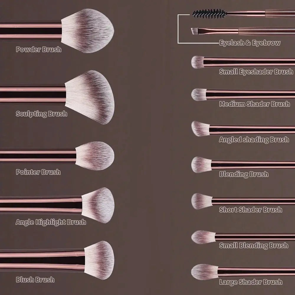 Soft Bristle Kabuki Blending Makeup Brush Set 13Pcs Foundation Eyeshadow Blush Cosmetic Tool Professional Salon Daily Facial Makeup Supply - HONORABLE VETERANS SOLUTIONS