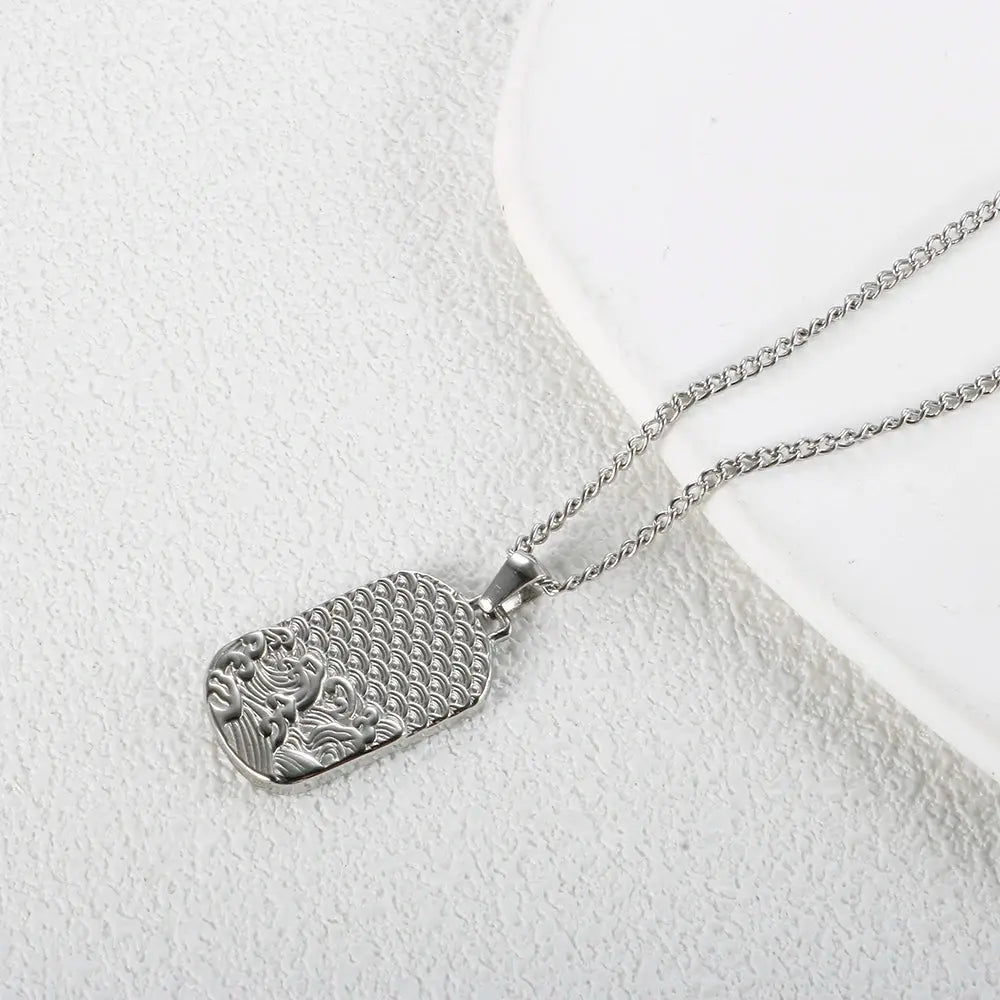 Square Pendants Delicate Stainless Steel Chain Pendant Necklace For Women Necklace - HONORABLE VETERANS SOLUTIONS