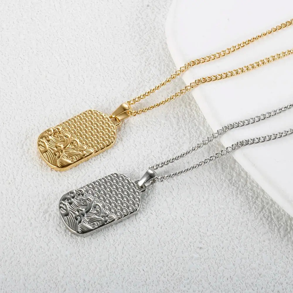 Square Pendants Delicate Stainless Steel Chain Pendant Necklace For Women Necklace - HONORABLE VETERANS SOLUTIONS