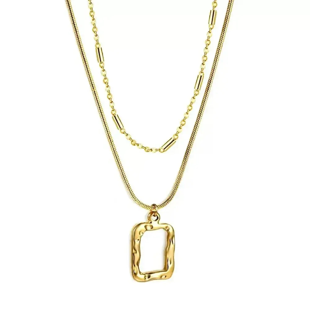 Stainless Steel Heart-shaped Pendant Necklace Metal Waterproof Jewelry For Women - HONORABLE VETERANS SOLUTIONS