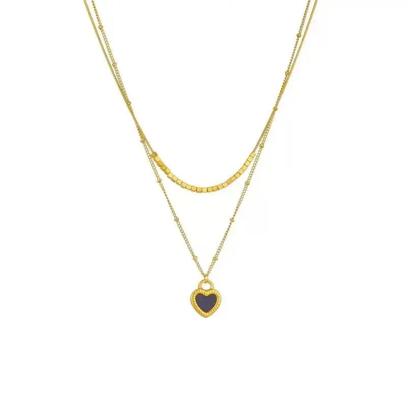 Stainless Steel Heart-shaped Pendant Necklace Metal Waterproof Jewelry For Women - HONORABLE VETERANS SOLUTIONS