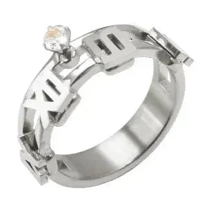 Stainless Steel Ring for Women Inlaid Zircon Rings Waterproof Romantic Fashion Jewelry - HONORABLE VETERANS SOLUTIONS