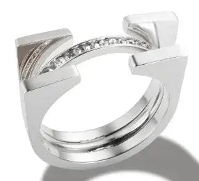 Stainless Steel Ring for Women Inlaid Zircon Rings Waterproof Romantic Fashion Jewelry - HONORABLE VETERANS SOLUTIONS