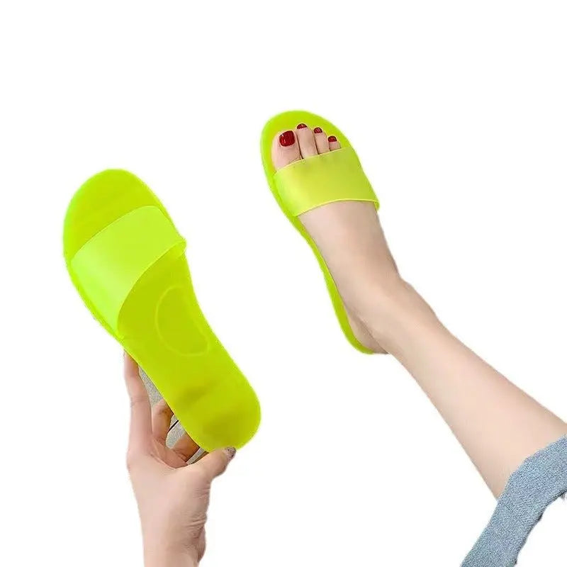 Summer New Crystal Slippers for Women, Large Size, Fashionable Jelly Outer Wear, Casual Home Couple, Deodorant Flip Flops, Cross-Border - HONORABLE VETERANS SOLUTIONS