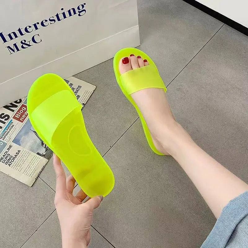 Summer New Crystal Slippers for Women, Large Size, Fashionable Jelly Outer Wear, Casual Home Couple, Deodorant Flip Flops, Cross-Border - HONORABLE VETERANS SOLUTIONS