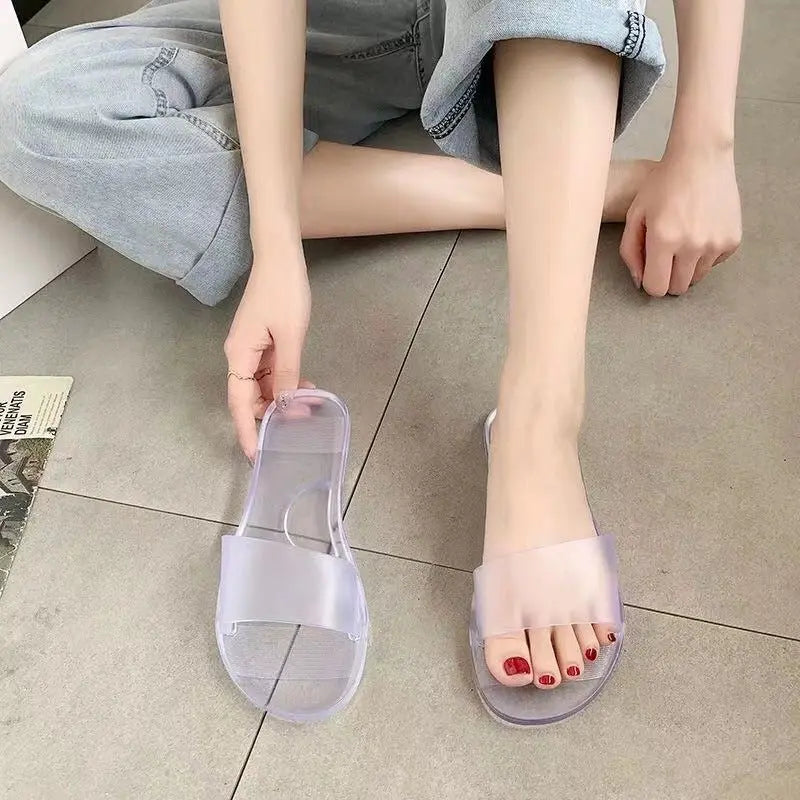 Summer New Crystal Slippers for Women, Large Size, Fashionable Jelly Outer Wear, Casual Home Couple, Deodorant Flip Flops, Cross-Border - HONORABLE VETERANS SOLUTIONS