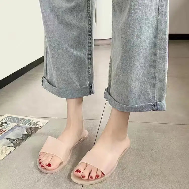 Summer New Crystal Slippers for Women, Large Size, Fashionable Jelly Outer Wear, Casual Home Couple, Deodorant Flip Flops, Cross-Border - HONORABLE VETERANS SOLUTIONS