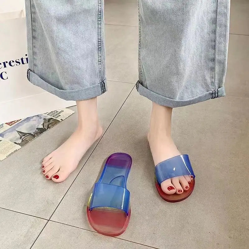 Summer New Crystal Slippers for Women, Large Size, Fashionable Jelly Outer Wear, Casual Home Couple, Deodorant Flip Flops, Cross-Border - HONORABLE VETERANS SOLUTIONS